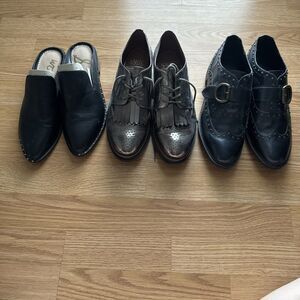 Shoe Lot  8 & 8.5 Loafers Sam Edelman Franco Sarto Marc Fisher Black Navy Pewter